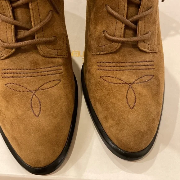 NIB Diane Von Furstenberg Dakota lace-up Suede leather western boots - Picture 3 of 8